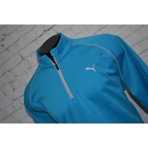 Puma Golf Pullover Mens Size 2XL Performance Polyester Blue Shirt 1/4 ZIP